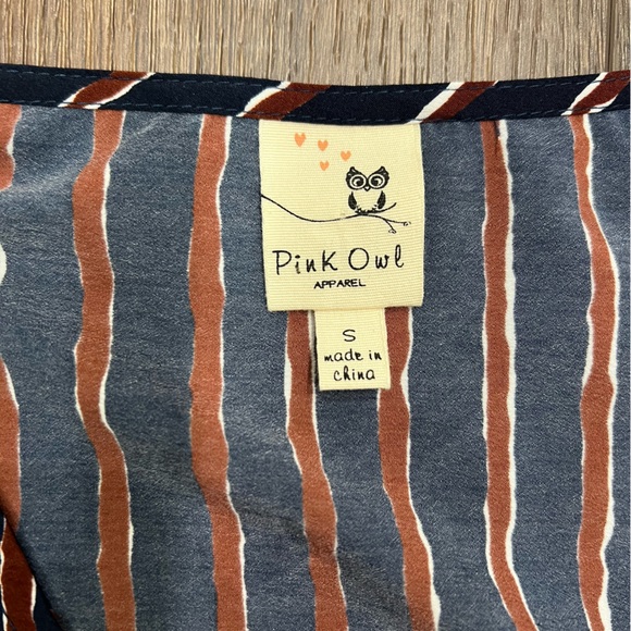 Pink owl Blue and Burgundy Striped Zipper Dress - Picture 2 of 9